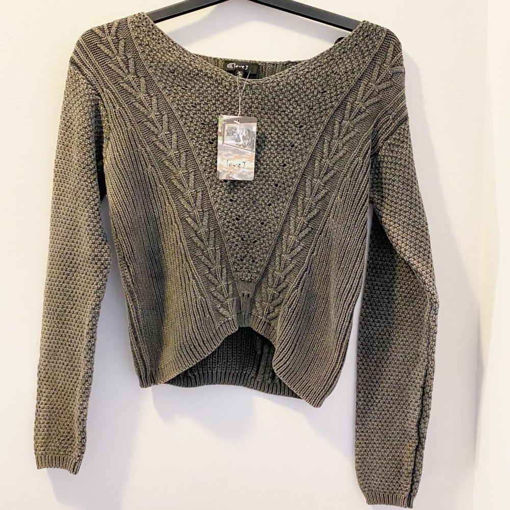 Love J Grey Cropped Sweater
